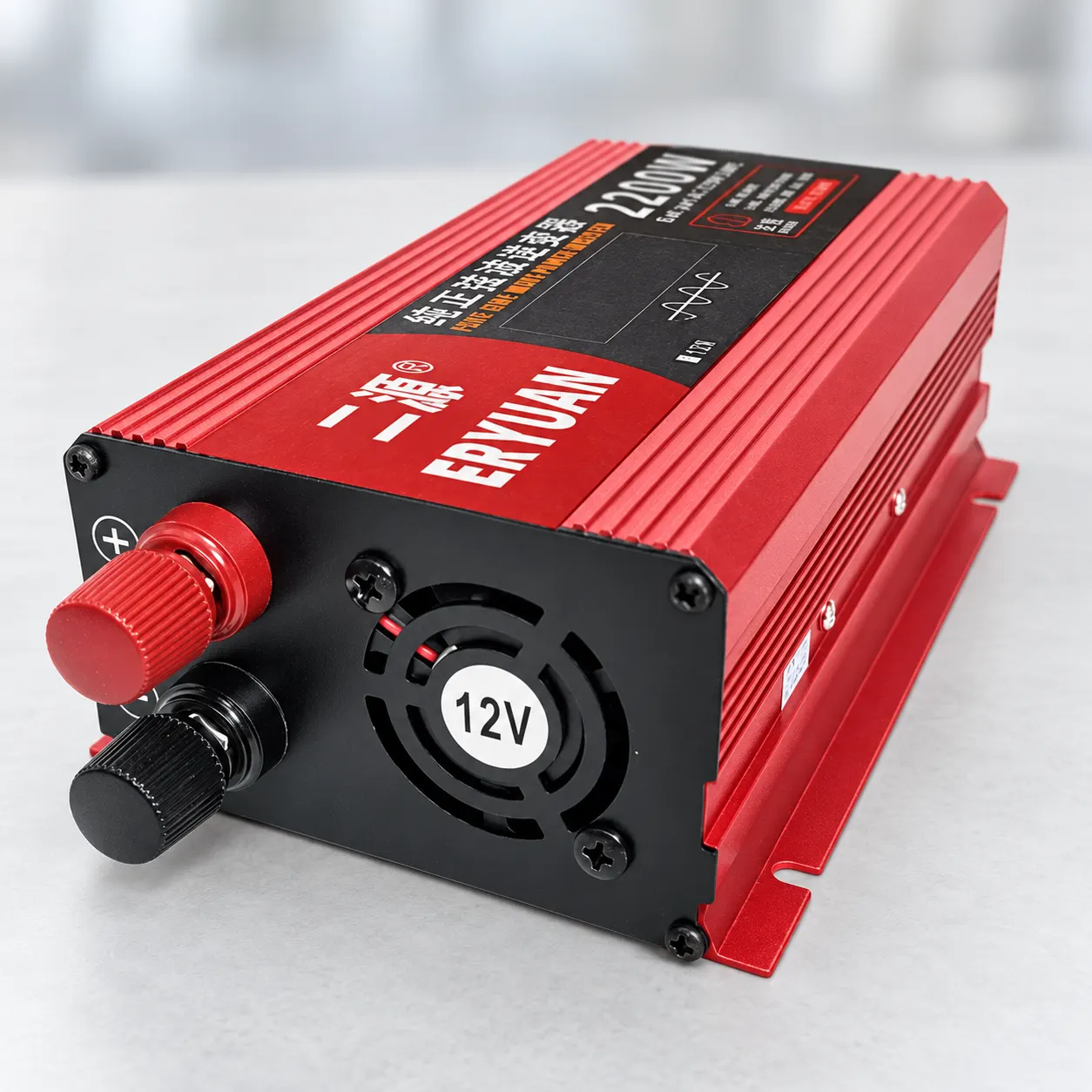 Перетворювач напруги Eryuan 2200W LCD 12В-220В / Інвертор з чистою синусоїдою та вольтметром