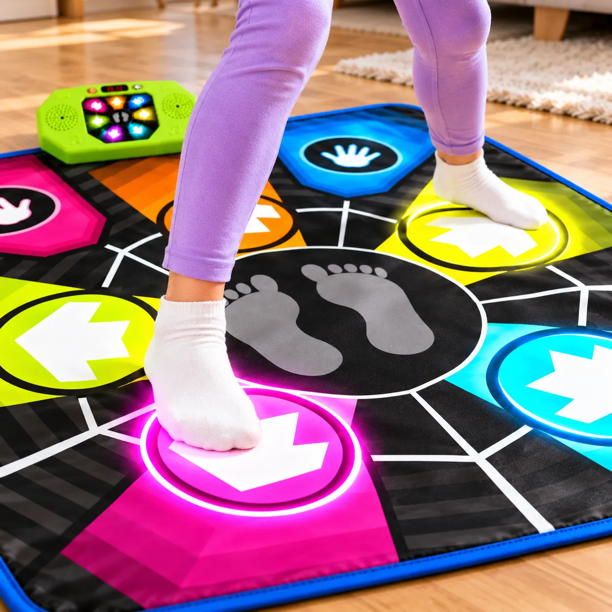 Танцювальний музичний килимок SLW9937 / Килимок, що розвиває Dance Party Playmat зі світлом і звуком 95×95 см