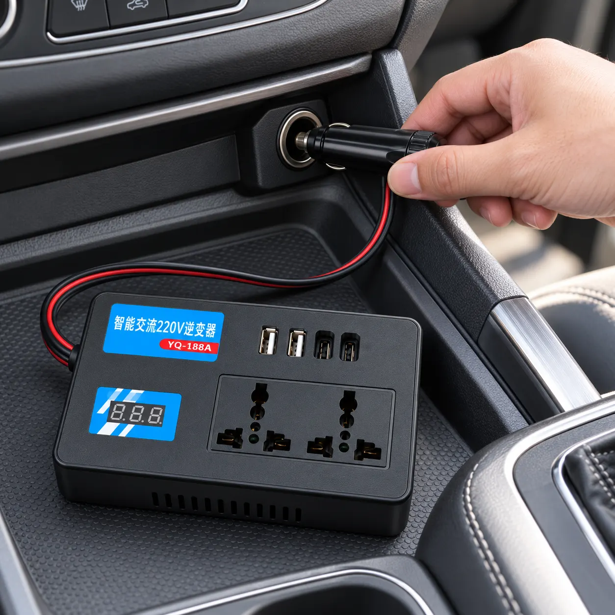 Автомобільний перетворювач напруги ZR-01 12 В → 220 В з USB від прикурювача
