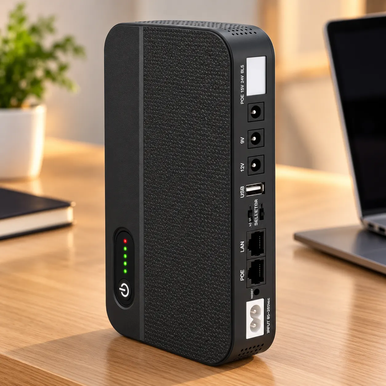 Міні UPS для роутера та відеокамер DCY-1018P / Безперебійник 10400 мАг, 5V/9V/12V, USB, POE
