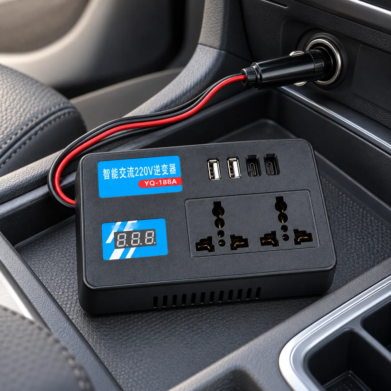 Автомобільний перетворювач напруги ZR-01 12 В → 220 В з USB від прикурювача